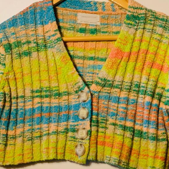 Uo Dori Space-dye Knit Cropped Cardigan s/p - Picture 4 of 8